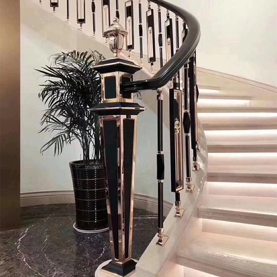 酒店铜楼梯栏杆工程中的自然与工艺之美